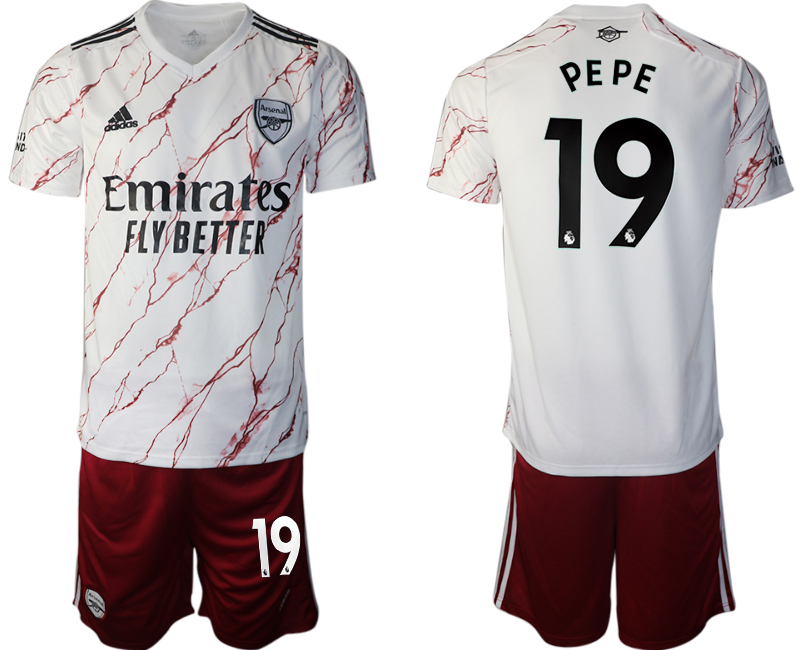 Men 2020-2021 club Arsenal away #19 white Soccer Jerseys